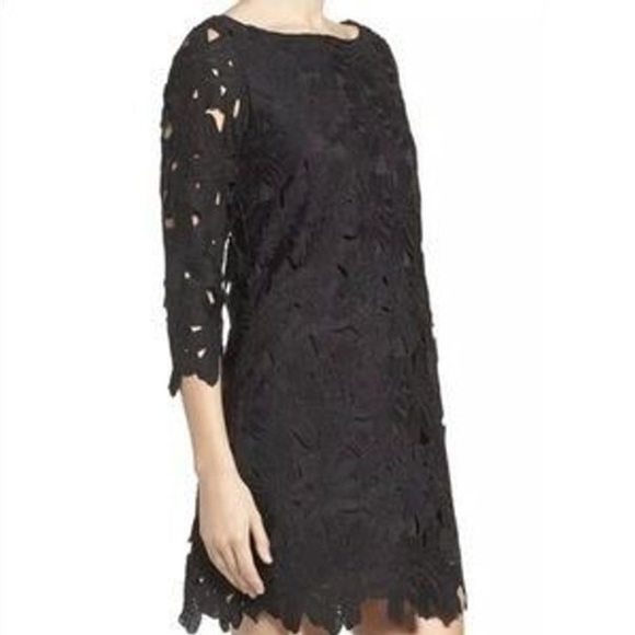 Felicity & Coco appliqué mini cocktail shift  dress, black size XSP - Picture 1 of 8